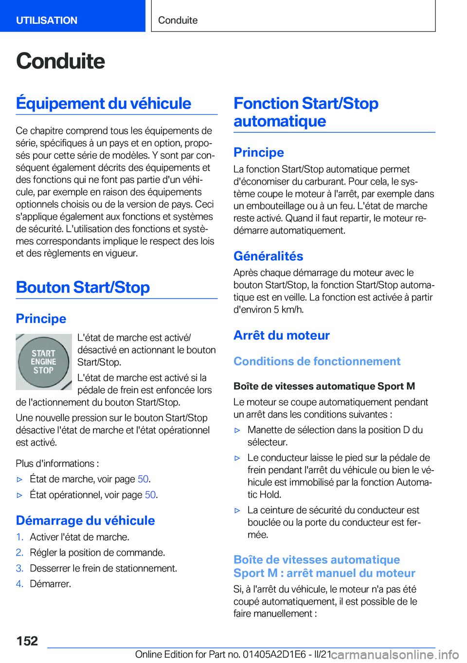 BMW X6 M 2021  Notices Demploi (in French) �C�o�n�d�u�i�t�e�