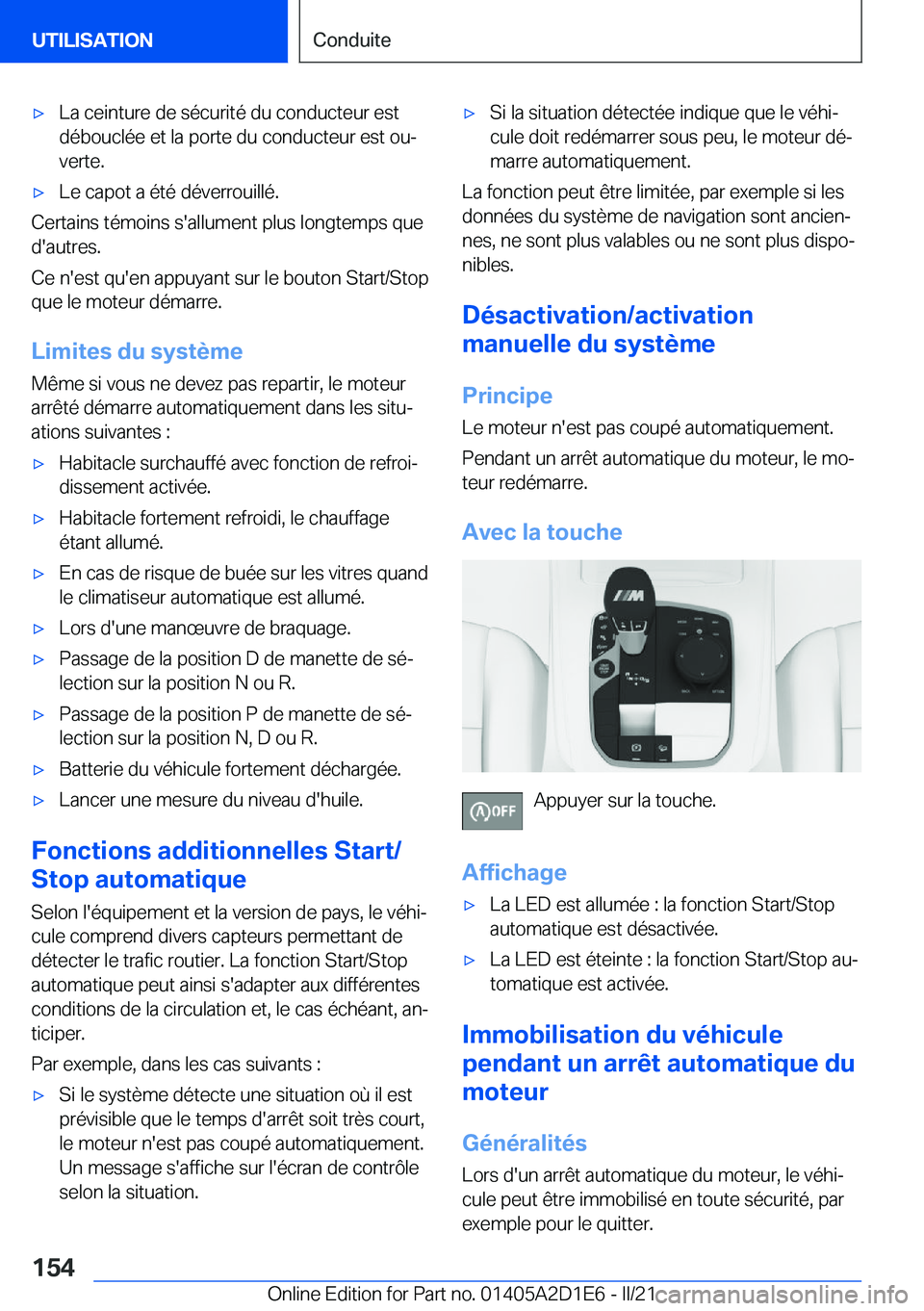 BMW X6 M 2021  Notices Demploi (in French) 'x�L�a��c�e�i�n�t�u�r�e��d�e��s�é�c�u�r�i�t�é��d�u��c�o�n�d�u�c�t�e�u�r��e�s�t
�d�é�b�o�u�c�l�é�e��e�t��l�a��p�o�r�t�e��d�u��c�o�n�d�u�c�t�e�u�r��e�s�t��o�uj �v�e�r�t�e�.'x�L