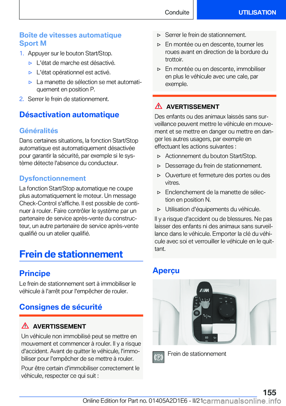 BMW X6 M 2021  Notices Demploi (in French) �B�o�