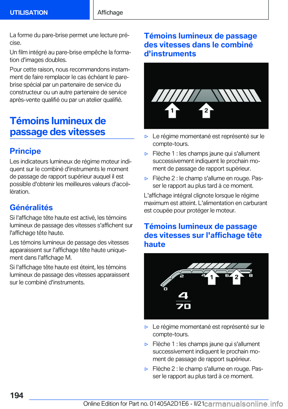 BMW X6 M 2021  Notices Demploi (in French) �L�a��f�o�r�m�e��d�u��p�a�r�e�-�b�r�i�s�e��p�e�r�m�e�t��u�n�e��l�e�c�t�u�r�e��p�r�éj
�c�i�s�e�.
�U�n��f�i�l�m��i�n�t�é�g�r�é��a�u��p�a�r�e�-�b�r�i�s�e��e�m�p�ê�c�h�e��l�a��f�o�r�m�a
