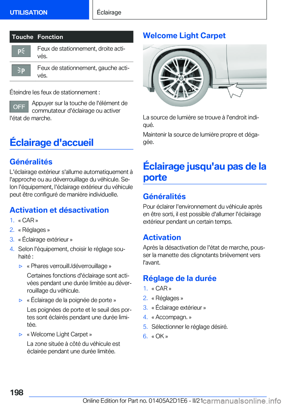 BMW X6 M 2021  Notices Demploi (in French) �T�o�u�c�h�e�F�o�n�c�t�i�o�n�F�e�u�x��d�e��s�t�a�t�i�o�n�n�e�m�e�n�t�,��d�r�o�i�t�e��a�c�t�ij
�v�é�s�.�F�e�u�x��d�e��s�t�a�t�i�o�n�n�e�m�e�n�t�,��g�a�u�c�h�e��a�c�t�ij
�v�é�s�.
�