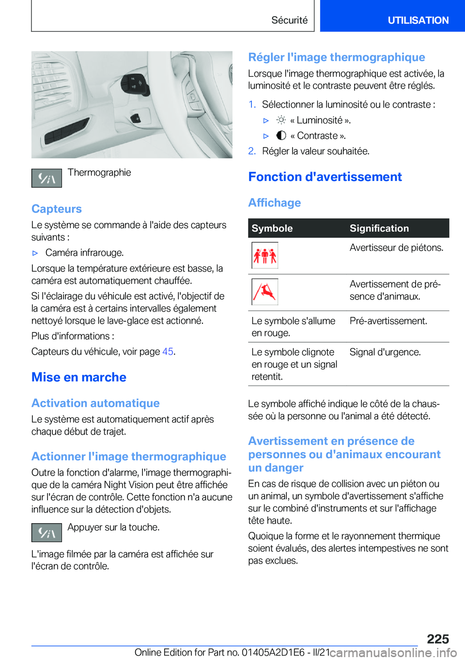 BMW X6 M 2021  Notices Demploi (in French) �T�h�e�r�m�o�g�r�a�p�h�i�e
�C�a�p�t�e�u�r�s
�L�e��s�y�s�t�è�m�e��s�e��c�o�m�m�a�n�d�e��