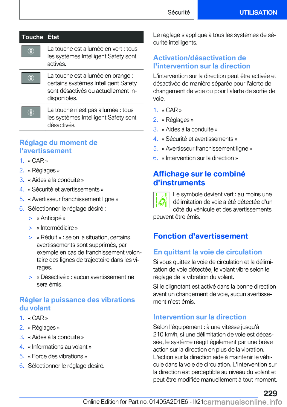 BMW X6 M 2021  Notices Demploi (in French) �T�o�u�c�h�e�