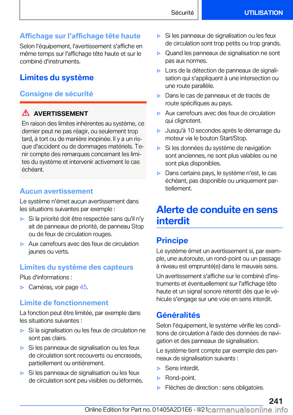 BMW X6 M 2021  Notices Demploi (in French) �A�f�f�i�c�h�a�g�e��s�u�r��l�'�a�f�f�i�c�h�a�g�e��t�ê�t�e��h�a�u�t�e
�S�e�l�o�n��l�'�é�q�u�i�p�e�m�e�n�t�,��l�'�a�v�e�r�t�i�s�s�e�m�e�n�t��s�'�a�f�f�i�c�h�e��e�n
�m�ê�m�e��