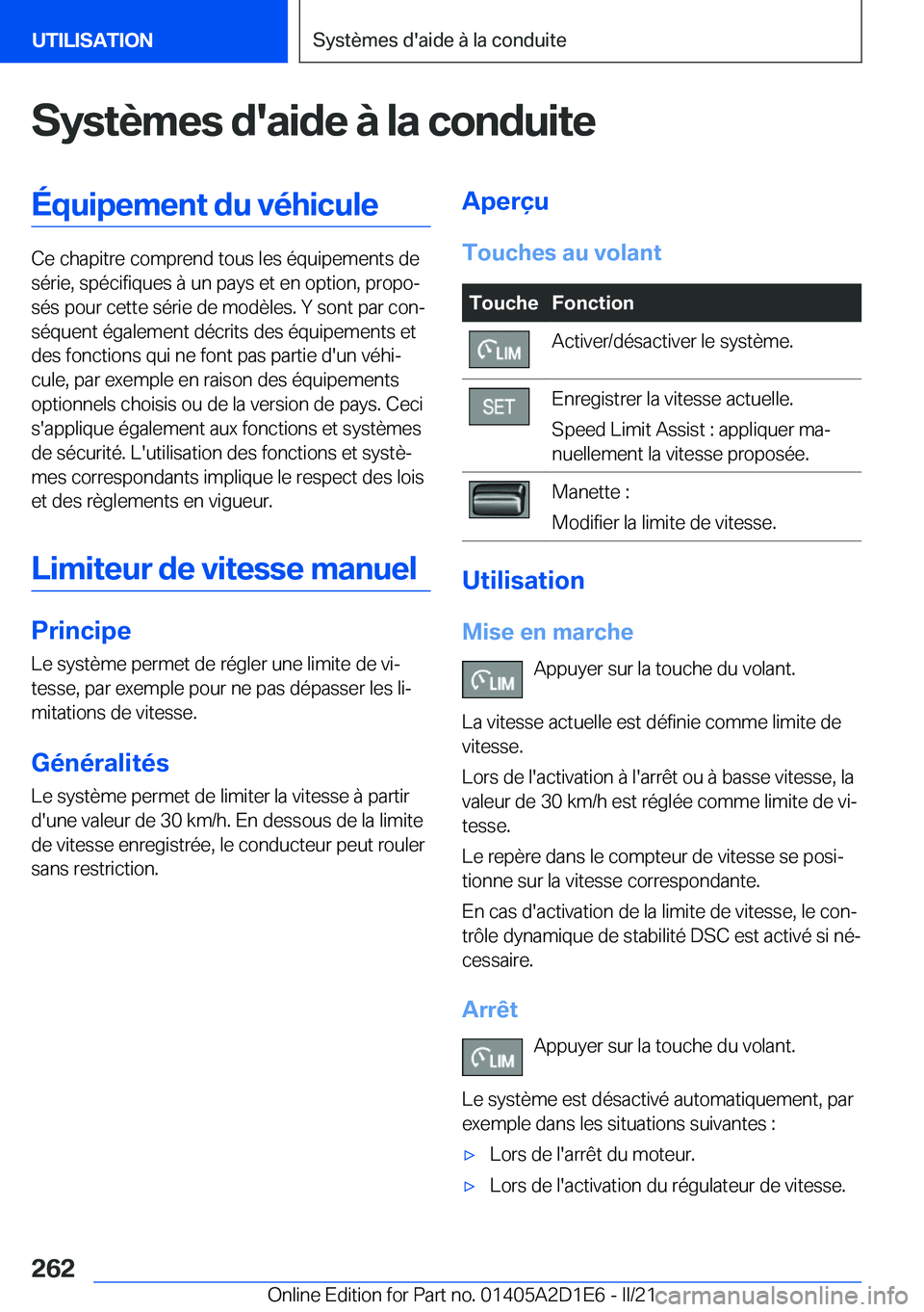 BMW X6 M 2021  Notices Demploi (in French) �S�y�s�t�è�m�e�s��d�'�a�i�d�e��