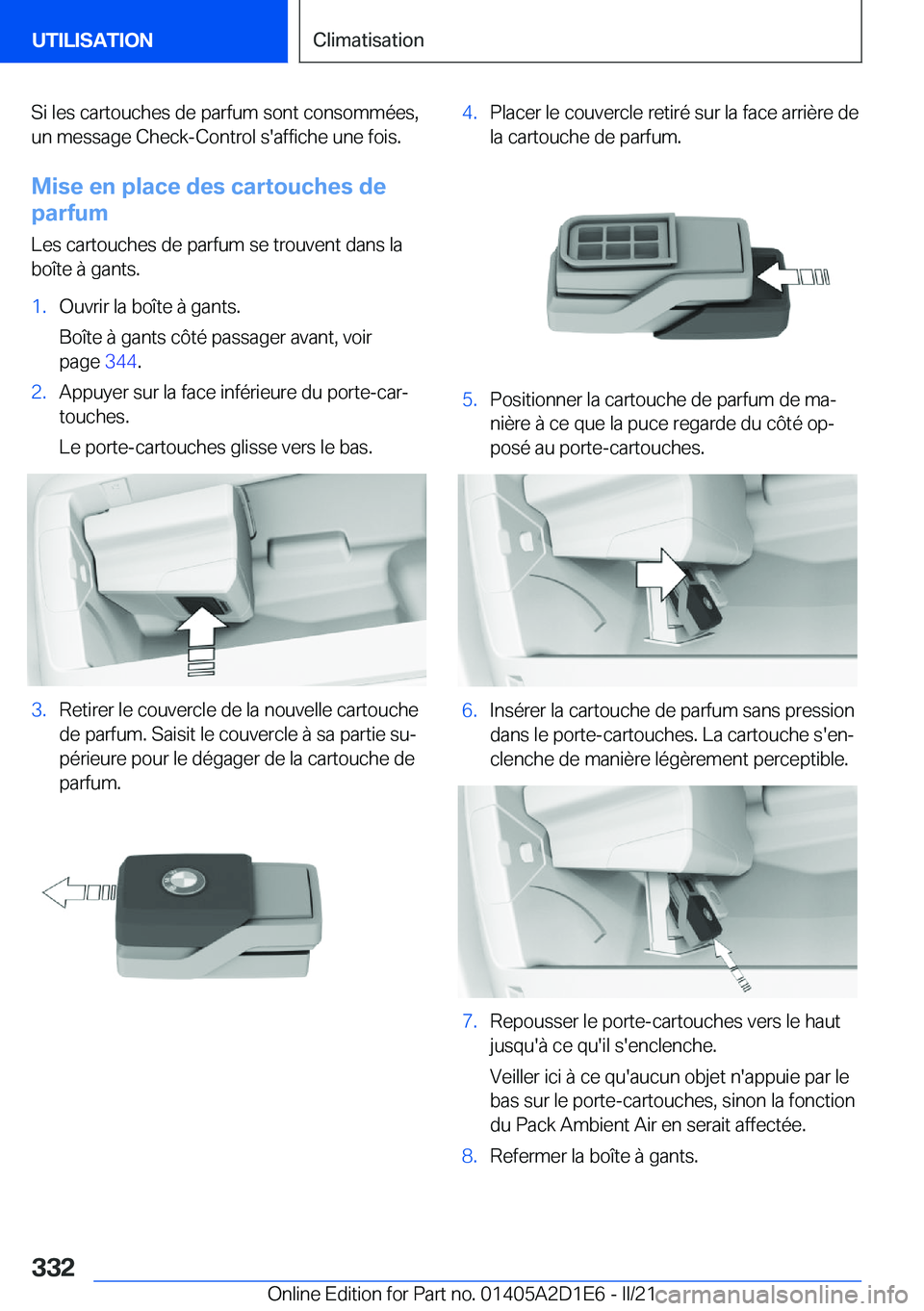 BMW X6 M 2021  Notices Demploi (in French) �S�i��l�e�s��c�a�r�t�o�u�c�h�e�s��d�e��p�a�r�f�u�m��s�o�n�t��c�o�n�s�o�m�m�é�e�s�,�u�n��m�e�s�s�a�g�e��C�h�e�c�k�-�C�o�n�t�r�o�l��s�'�a�f�f�i�c�h�e��u�n�e��f�o�i�s�.
�M�i�s�e��e�n��p