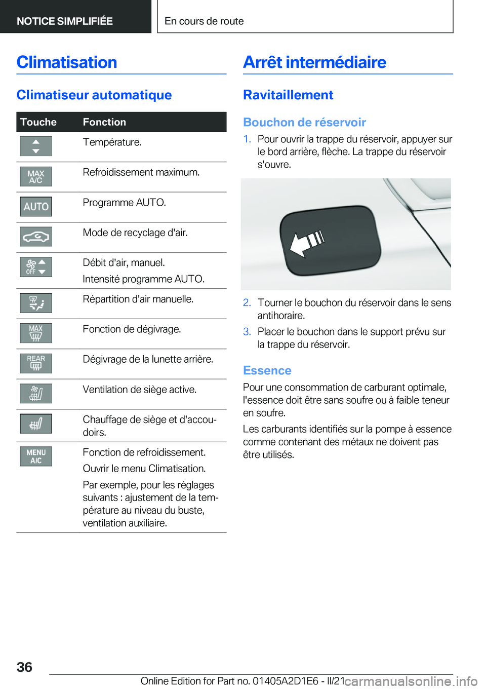 BMW X6 M 2021  Notices Demploi (in French) �C�l�i�m�a�t�i�s�a�t�i�o�n
�C�l�i�m�a�t�i�s�e�u�r��a�u�t�o�m�a�t�i�q�u�e
�T�o�u�c�h�e�F�o�n�c�t�i�o�n�T�e�m�p�é�r�a�t�u�r�e�.�R�e�f�r�o�i�d�i�s�s�e�m�e�n�t��m�a�x�i�m�u�m�.�P�r�o�g�r�a�m�m�e��A�U�
