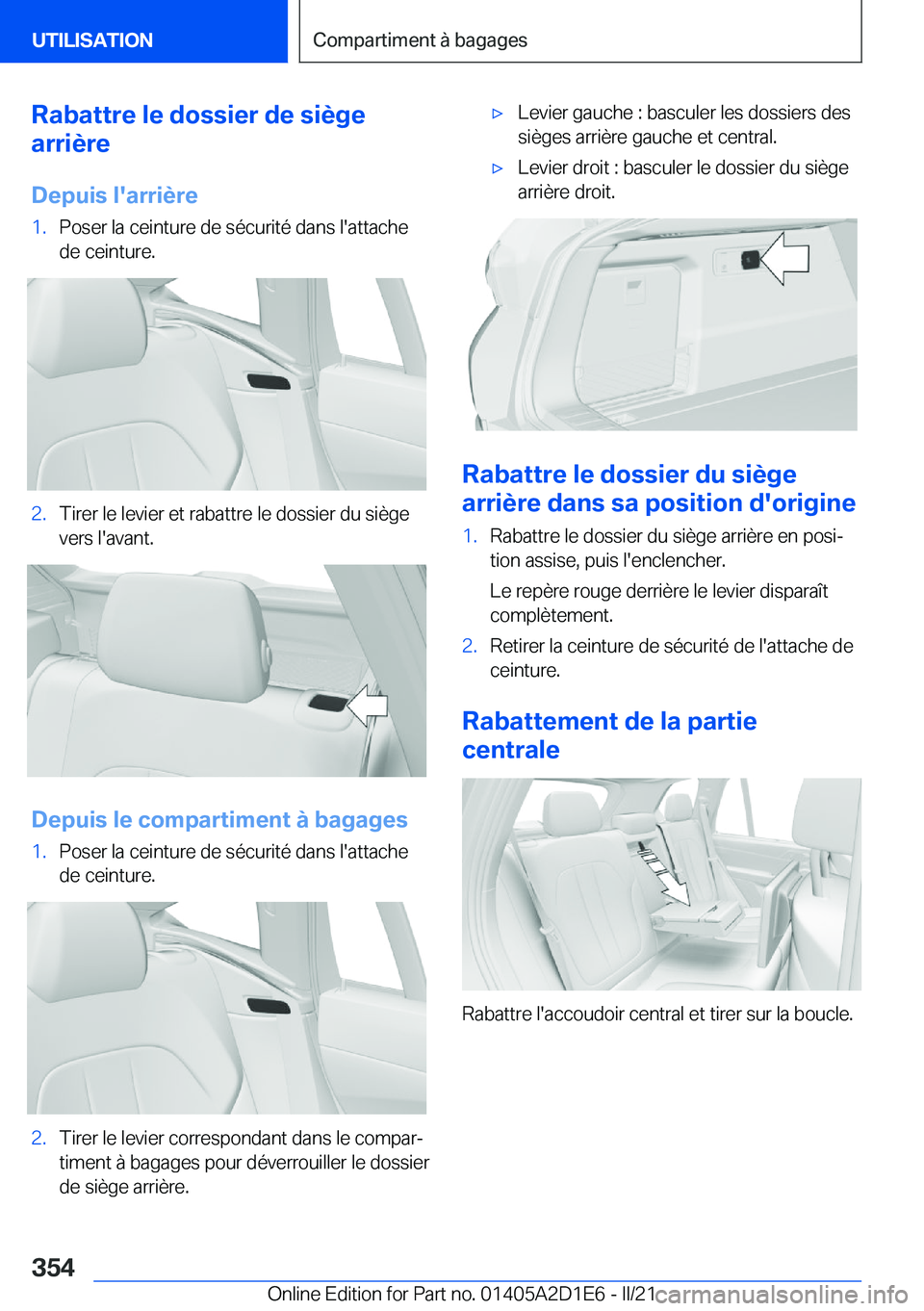 BMW X6 M 2021  Notices Demploi (in French) �R�a�b�a�t�t�r�e��l�e��d�o�s�s�i�e�r��d�e��s�i�è�g�e
�a�r�r�i�è�r�e
�D�e�p�u�i�s��l�'�a�r�r�i�è�r�e�1�.�P�o�s�e�r��l�a��c�e�i�n�t�u�r�e��d�e��s�é�c�u�r�i�t�é��d�a�n�s��l�'�a�t�