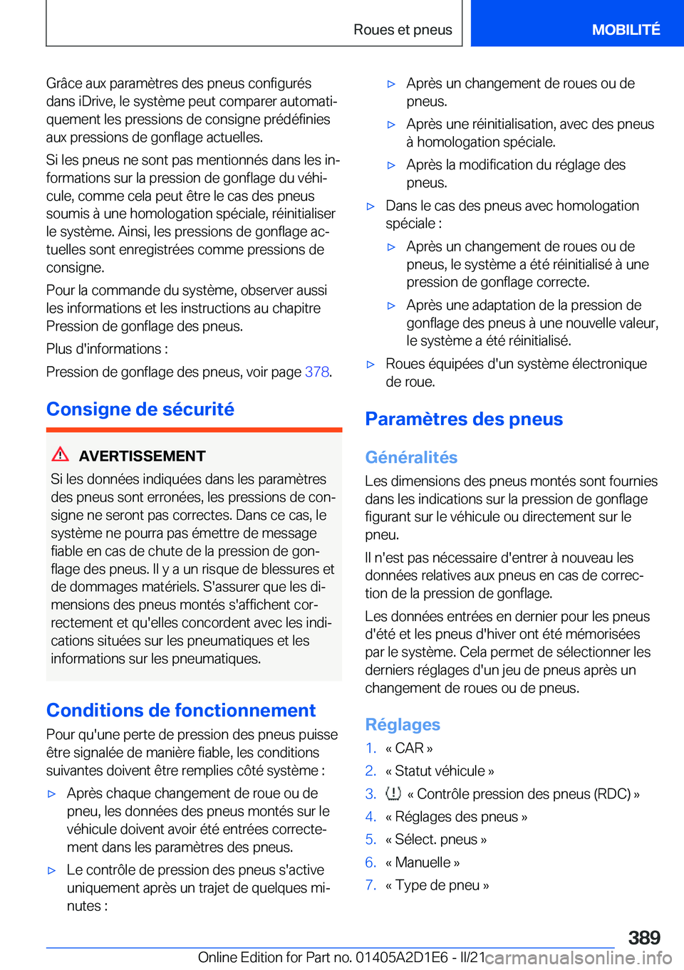 BMW X6 M 2021  Notices Demploi (in French) �G�r�