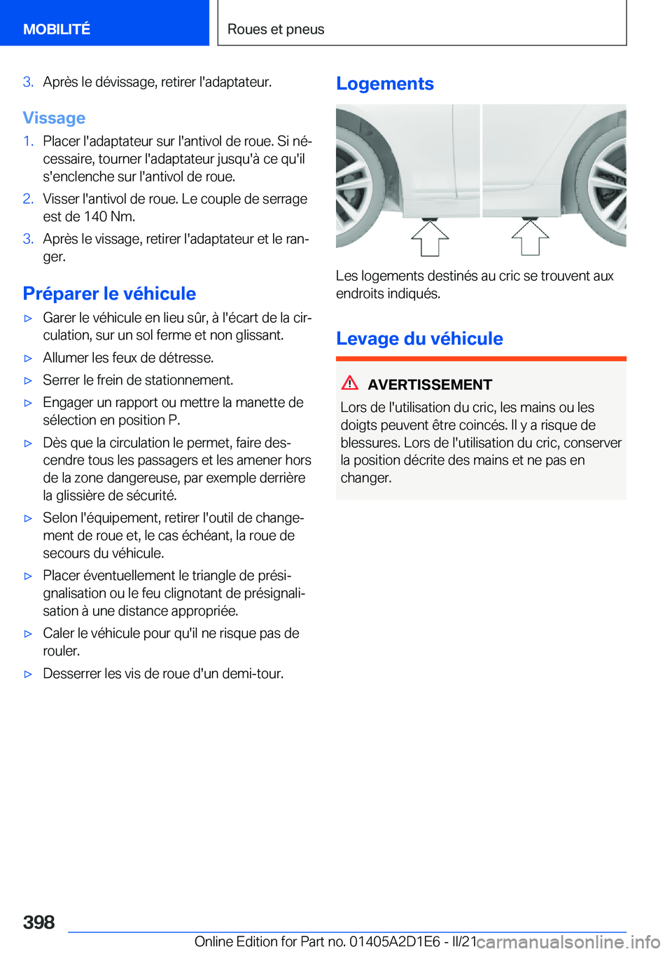 BMW X6 M 2021  Notices Demploi (in French) �3�.�A�p�r�è�s��l�e��d�é�v�i�s�s�a�g�e�,��r�e�t�i�r�e�r��l�'�a�d�a�p�t�a�t�e�u�r�.
�V�i�s�s�a�g�e
�1�.�P�l�a�c�e�r��l�'�a�d�a�p�t�a�t�e�u�r��s�u�r��l�'�a�n�t�i�v�o�l��d�e��r�o�u