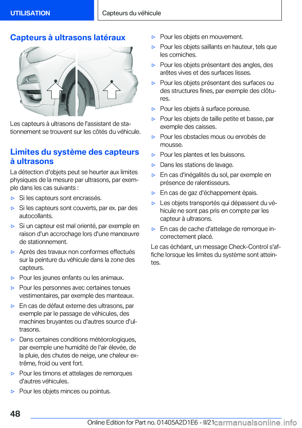 BMW X6 M 2021  Notices Demploi (in French) �C�a�p�t�e�u�r�s��