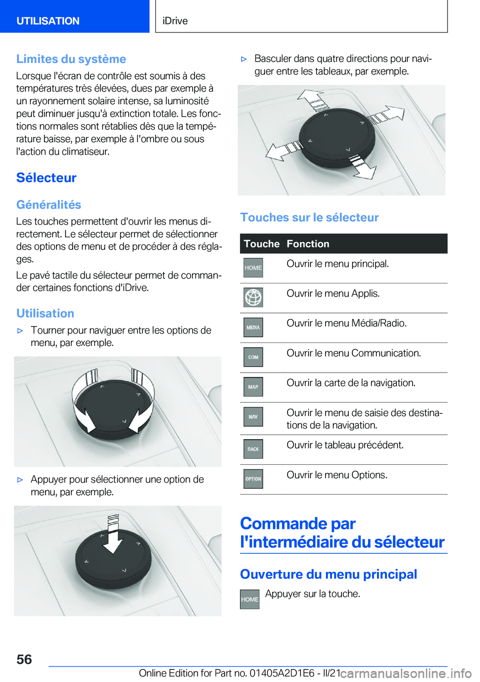 BMW X6 M 2021  Notices Demploi (in French) �L�i�m�i�t�e�s��d�u��s�y�s�t�è�m�e
�L�o�r�s�q�u�e��l�'�é�c�r�a�n��d�e��c�o�n�t�r�