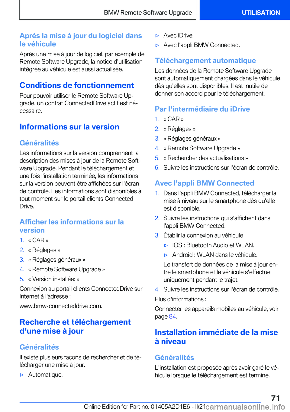 BMW X6 M 2021  Notices Demploi (in French) �A�p�r�è�s��l�a��m�i�s�e��