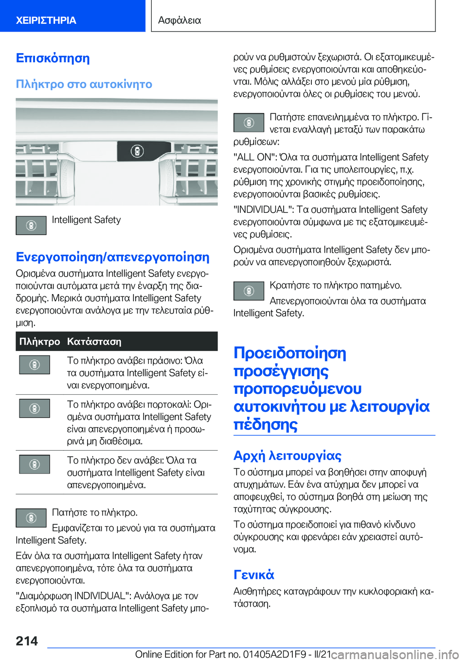 BMW X6 M 2021  ΟΔΗΓΌΣ ΧΡΉΣΗΣ (in Greek) Xc\f]ocyfy
c^p]gdb�fgb�shgb]R`ygb
�I�n�t�e�l�l�i�g�e�n�t��S�a�f�e�t�y
X`wdubcbRyfy�/scw`wdubcbRyfy bd\f_o`s�fhfgp_sgs��I�n
