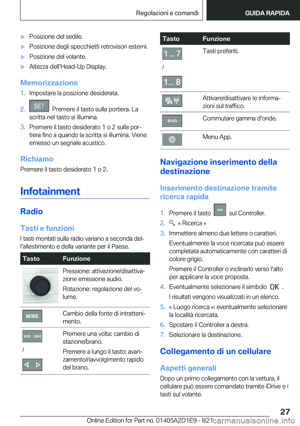 BMW X6 M 2021  Libretti Di Uso E manutenzione (in Italian) 'x�P�o�s�i�z�i�o�n�e��d�e�l��s�e�d�i�l�e�.'x�P�o�s�i�z�i�o�n�e��d�e�g�l�i��s�p�e�c�c�h�i�e�t�t�i��r�e�t�r�o�v�i�s�o�r�i��e�s�t�e�r�n�i�.'x�P�o�s�i�z�i�o�n�e��d�e�l��v�o�l�a�n�t�e�.