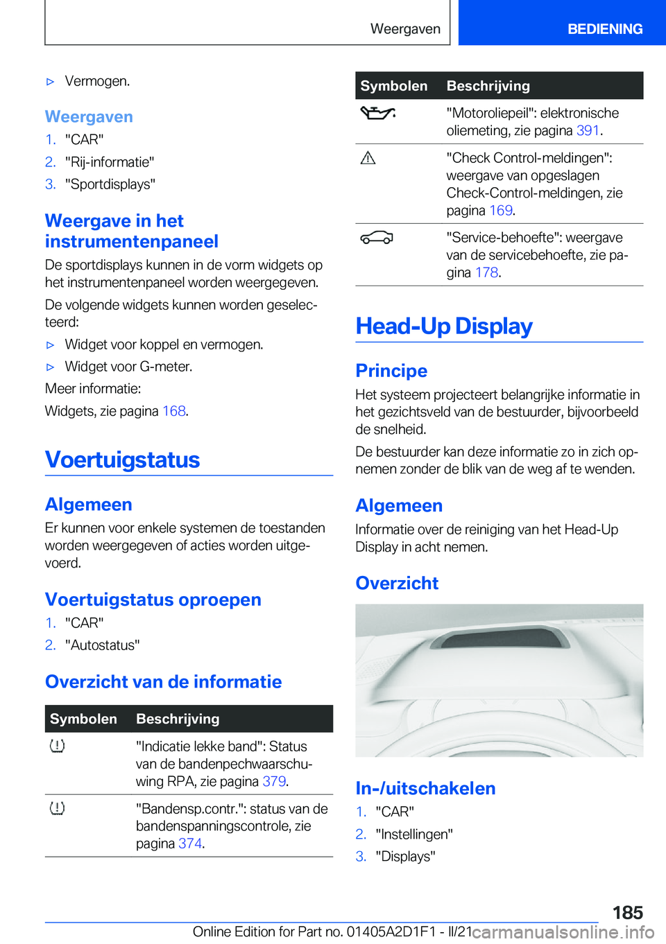 BMW X6 M 2021  Instructieboekjes (in Dutch) 'x�V�e�r�m�o�g�e�n�.
�W�e�e�r�g�a�v�e�n
�1�.��C�A�R��2�.��R�i�j�-�i�n�f�o�r�m�a�t�i�e��3�.��S�p�o�r�t�d�i�s�p�l�a�y�s�
�W�e�e�r�g�a�v�e��i�n��h�e�t
�i�n�s�t�r�u�m�e�n�t�e�n�p�a�n�e�e�l
�D�