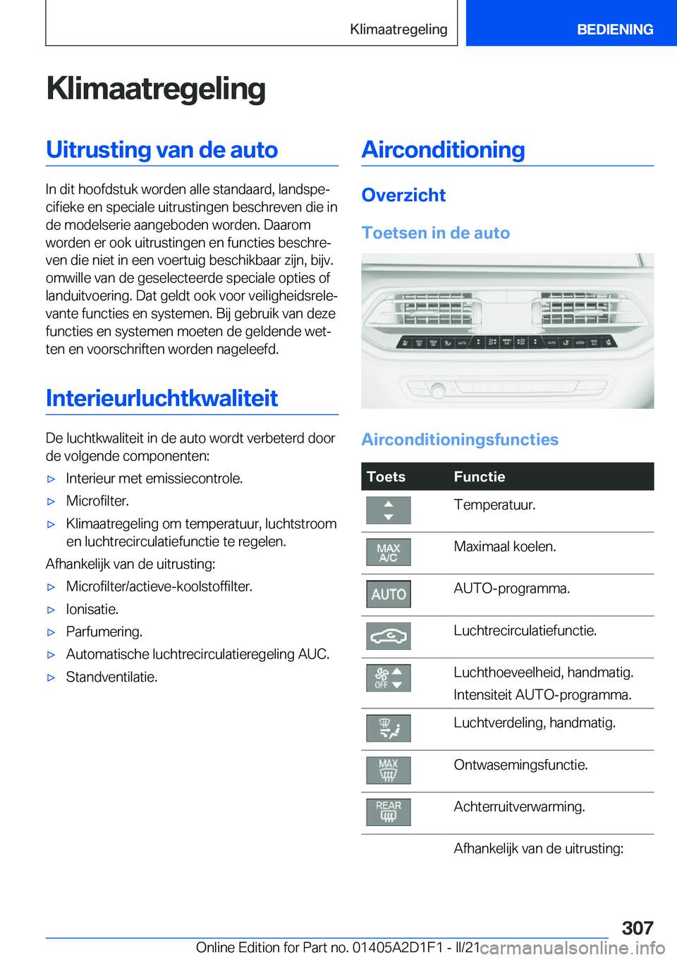 BMW X6 M 2021  Instructieboekjes (in Dutch) �K�l�i�m�a�a�t�r�e�g�e�l�i�n�g�U�i�t�r�u�s�t�i�n�g��v�a�n��d�e��a�u�t�o
�I�n��d�i�t��h�o�o�f�d�s�t�u�k��w�o�r�d�e�n��a�l�l�e��s�t�a�n�d�a�a�r�d�,��l�a�n�d�s�p�ej�c�i�f�i�e�k�e��e�n��s�p�e�