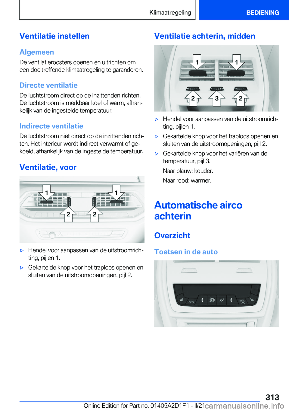 BMW X6 M 2021  Instructieboekjes (in Dutch) �V�e�n�t�i�l�a�t�i�e��i�n�s�t�e�l�l�e�n
�A�l�g�e�m�e�e�n
�D�e��v�e�n�t�i�l�a�t�i�e�r�o�o�s�t�e�r�s��o�p�e�n�e�n��e�n��u�i�t�r�i�c�h�t�e�n��o�m
�e�e�n��d�o�e�l�t�r�e�f�f�e�n�d�e��k�l�i�m�a�a�t�