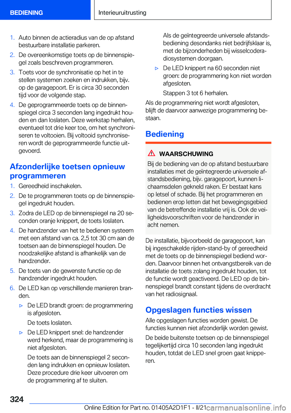 BMW X6 M 2021  Instructieboekjes (in Dutch) �1�.�A�u�t�o��b�i�n�n�e�n��d�e��a�c�t�i�e�r�a�d�i�u�s��v�a�n��d�e��o�p��a�f�s�t�a�n�d
�b�e�s�t�u�u�r�b�a�r�e��i�n�s�t�a�l�l�a�t�i�e��p�a�r�k�e�r�e�n�.�2�.�D�e��o�v�e�r�e�e�n�k�o�m�s�t�i�g�e�