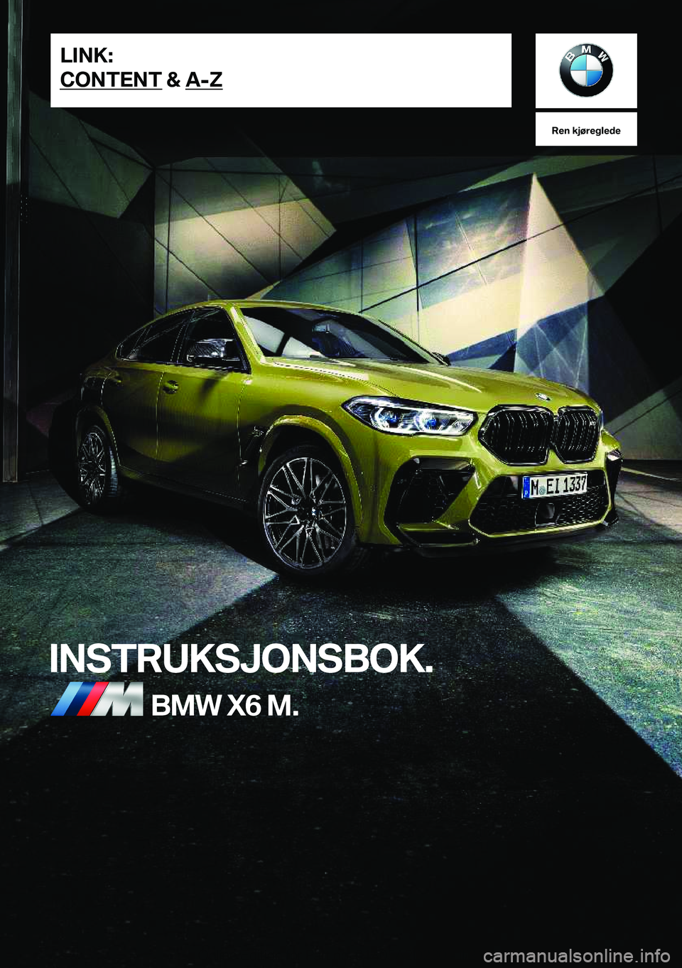 BMW X6 M 2021  InstruksjonsbØker (in Norwegian) 