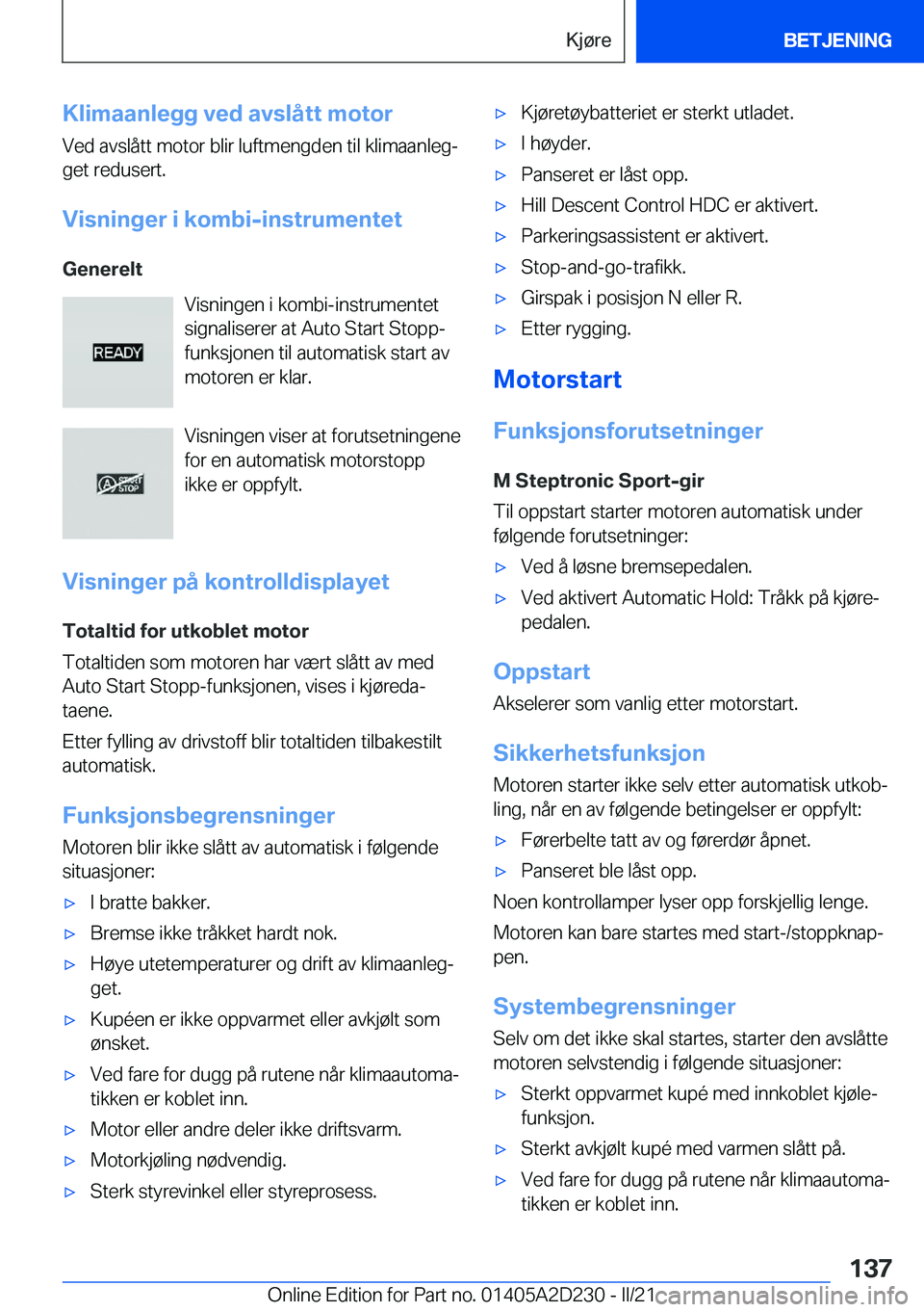 BMW X6 M 2021  InstruksjonsbØker (in Norwegian) �K�l�i�m�a�a�n�l�e�g�g��v�e�d��a�v�s�l�å�t�t��m�o�t�o�r�V�e�d��a�v�s�l�å�t�t��m�o�t�o�r��b�l�i�r��l�u�f�t�m�e�n�g�d�e�n��t�i�l��k�l�i�m�a�a�n�l�e�gj
�g�e�t��r�e�d�u�s�e�r�t�.
�V�i�s�n�i�n