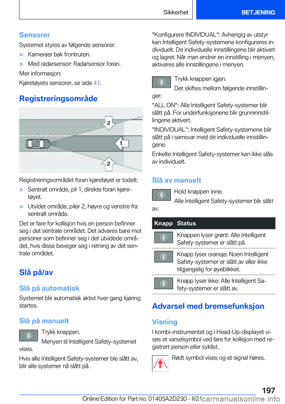 BMW X6 M 2021  InstruksjonsbØker (in Norwegian) �S�e�n�s�o�r�e�r�S�y�s�t�e�m�e�t��s�t�y�r�e�s��a�v��f�