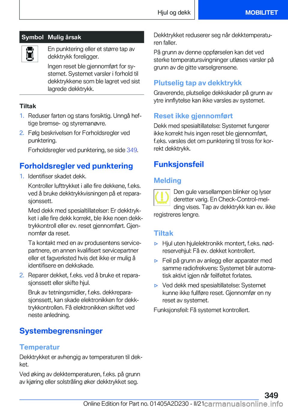 BMW X6 M 2021  InstruksjonsbØker (in Norwegian) �S�y�m�b�o�l�M�u�l�i�g��å�r�s�a�k�E�n��p�u�n�k�t�e�r�i�n�g��e�l�l�e�r��e�t��s�t�