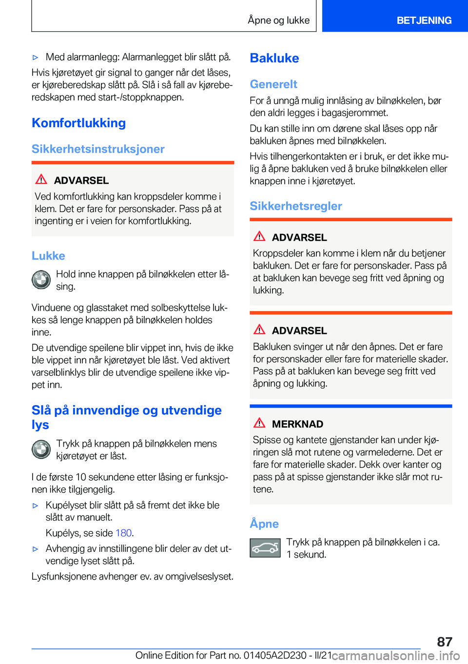 BMW X6 M 2021  InstruksjonsbØker (in Norwegian) 'x�M�e�d��a�l�a�r�m�a�n�l�e�g�g�:��A�l�a�r�m�a�n�l�e�g�g�e�t��b�l�i�r��s�l�å�t�t��p�å�.
�H�v�i�s��k�j�