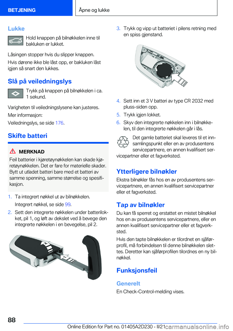 BMW X6 M 2021  InstruksjonsbØker (in Norwegian) �L�u�k�k�e�H�o�l�d��k�n�a�p�p�e�n��p�å��b�i�l�n�