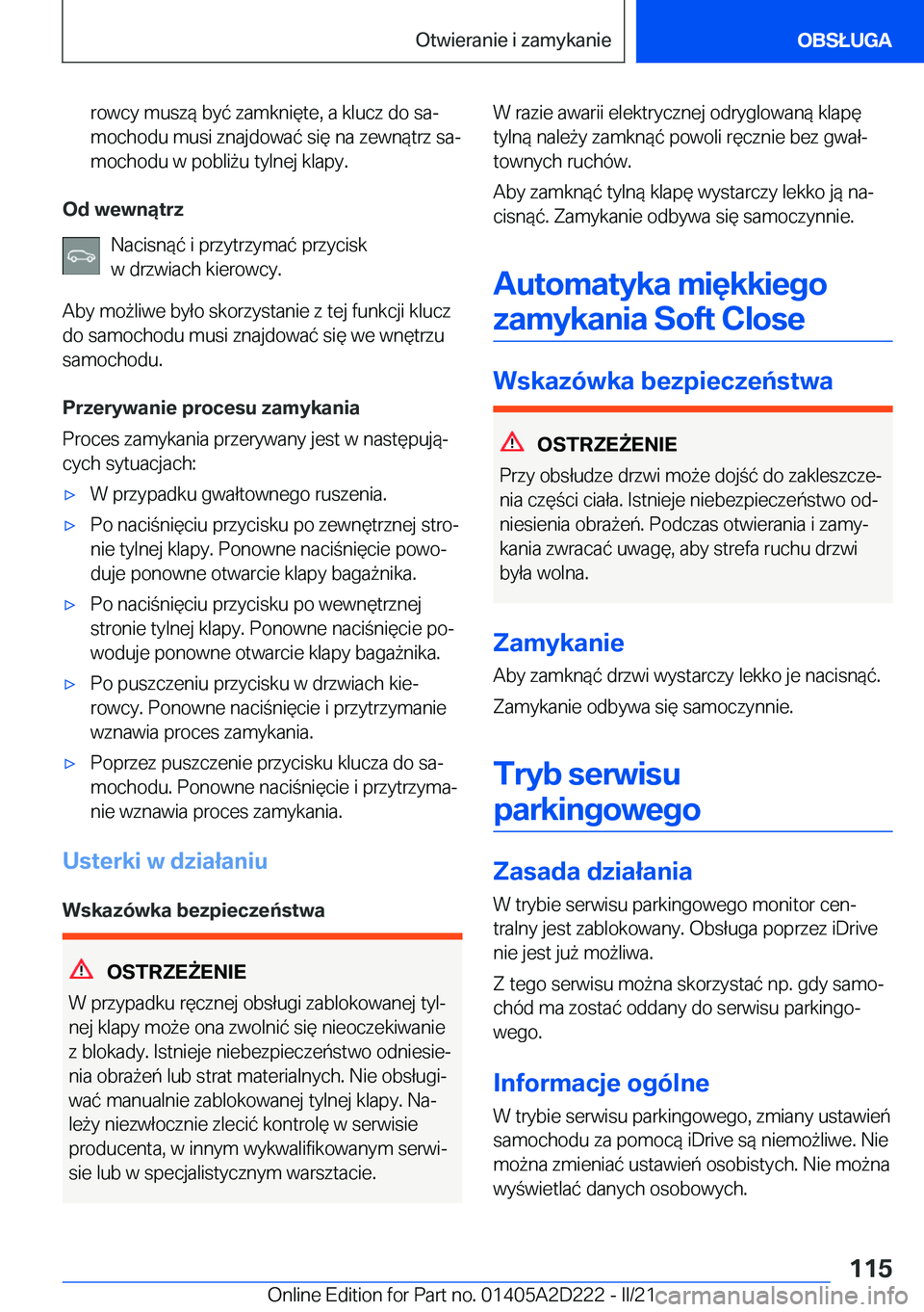BMW X6 M 2021  Instrukcja obsługi (in Polish) �r�o�w�c�y��m�u�s�z�