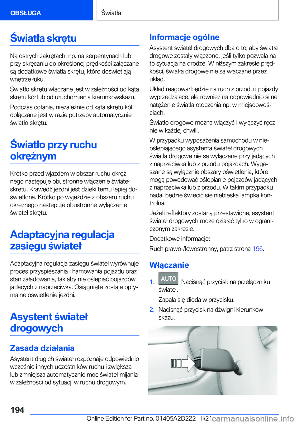 BMW X6 M 2021  Instrukcja obsługi (in Polish) �w�i�a�t�ł�a��s�k�r�
