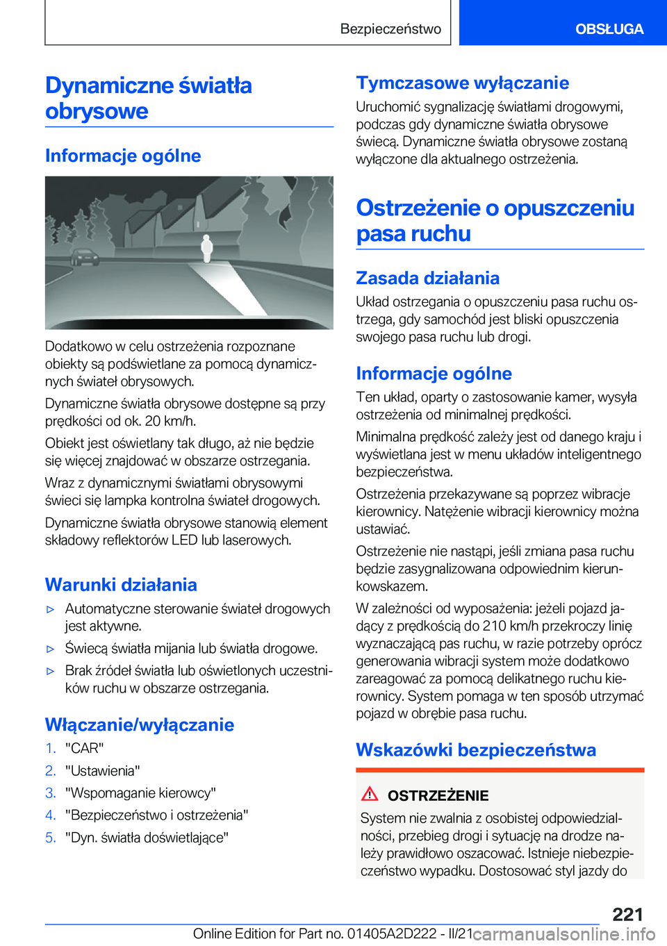 BMW X6 M 2021  Instrukcja obsługi (in Polish) �D�y�n�a�m�i�c�z�n�e��w�i�a�t�ł�a�o�b�r�y�s�o�w�e
�I�n�f�o�r�m�a�c�j�e��o�g�