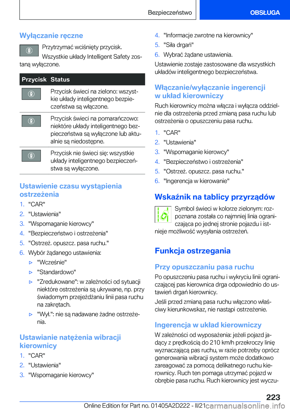 BMW X6 M 2021  Instrukcja obsługi (in Polish) �W�y�ł�ą�c�z�a�n�i�e��r�