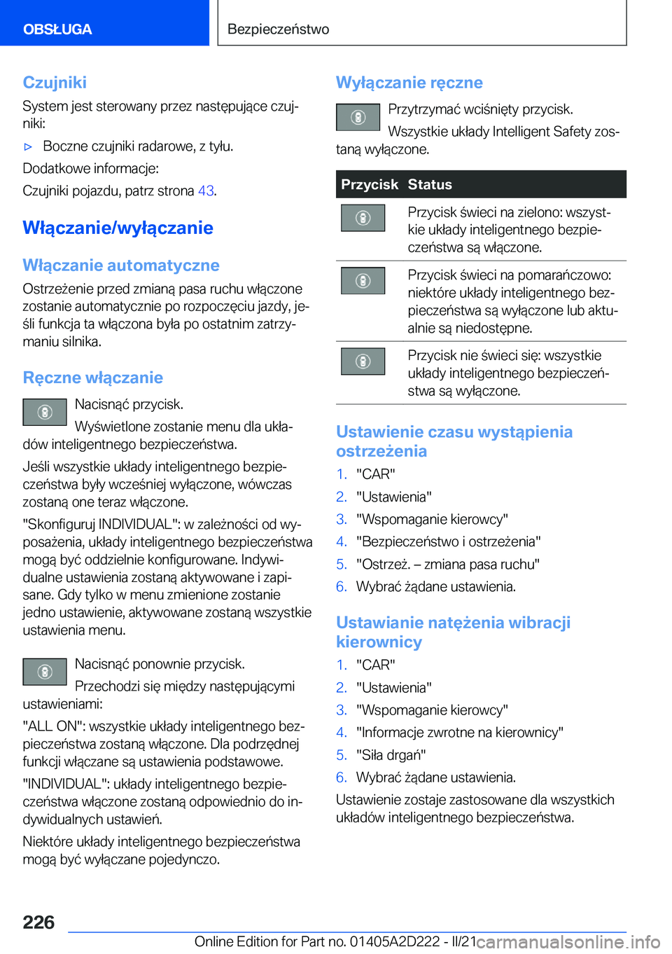 BMW X6 M 2021  Instrukcja obsługi (in Polish) �C�z�u�j�n�i�k�i
�S�y�s�t�e�m��j�e�s�t��s�t�e�r�o�w�a�n�y��p�r�z�e�z��n�a�s�t�