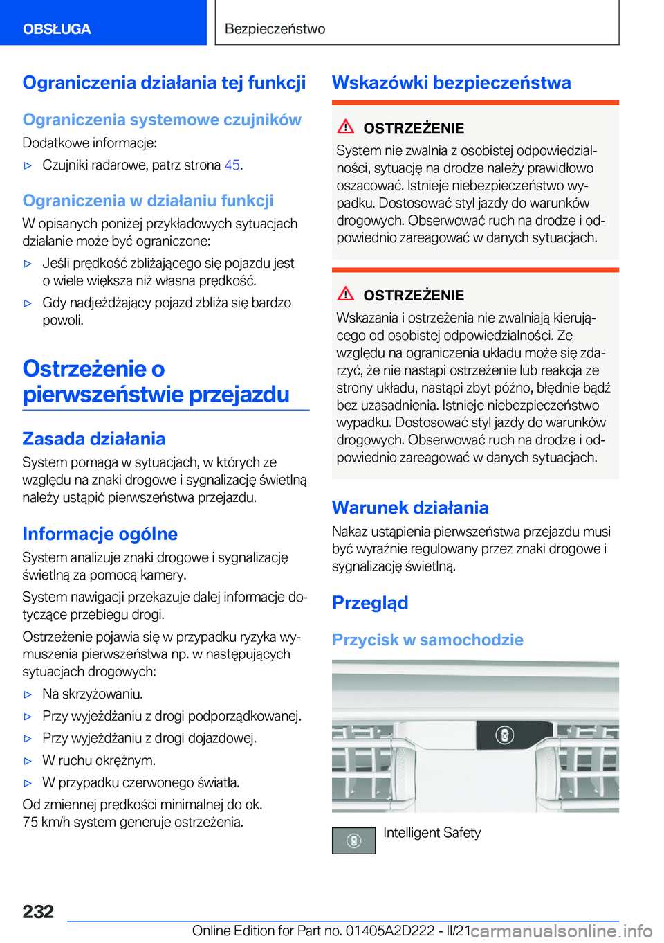 BMW X6 M 2021  Instrukcja obsługi (in Polish) �O�g�r�a�n�i�c�z�e�n�i�a��d�z�i�a�ł�a�n�i�a��t�e�j��f�u�n�k�c�j�i�O�g�r�a�n�i�c�z�e�n�i�a��s�y�s�t�e�m�o�w�e��c�z�u�j�n�i�k�