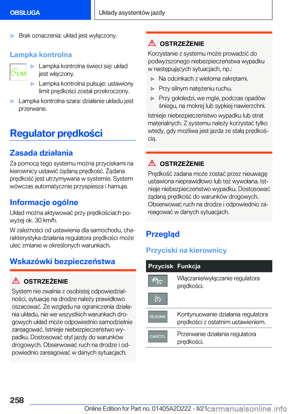 BMW X6 M 2021  Instrukcja obsługi (in Polish) 'x�B�r�a�k��o�z�n�a�c�z�e�n�i�a�:��u�k�ł�a�d��j�e�s�t��w�y�ł�