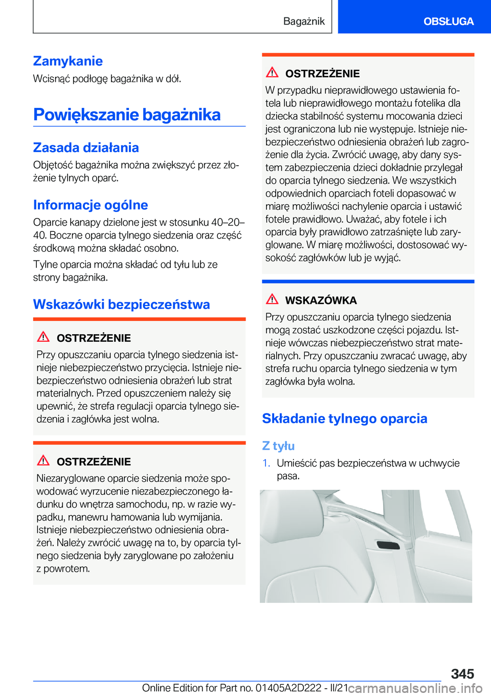 BMW X6 M 2021  Instrukcja obsługi (in Polish) �Z�a�m�y�k�a�n�i�e
�W�c�i�s�n�