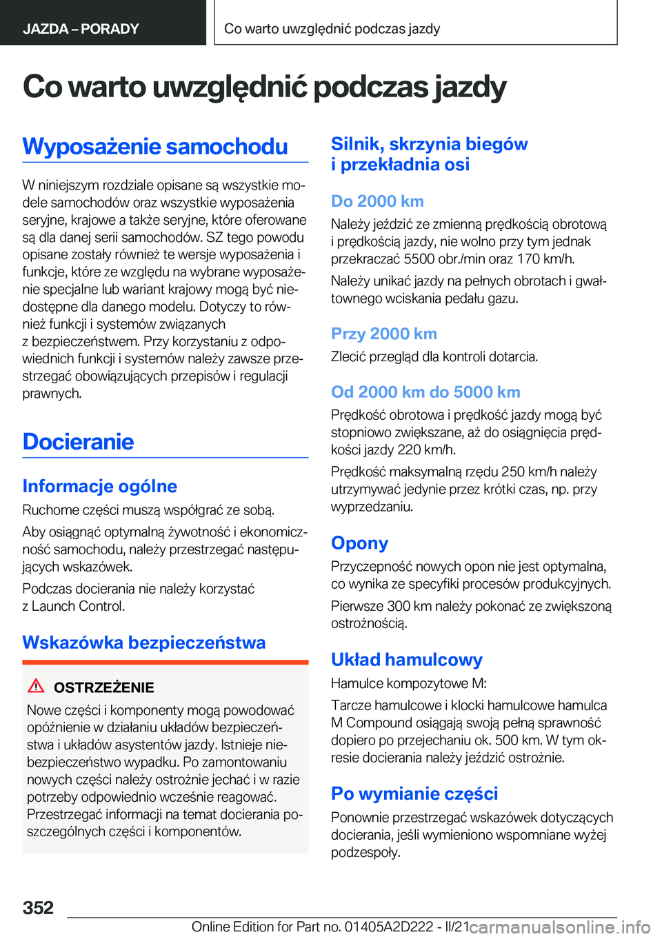 BMW X6 M 2021  Instrukcja obsługi (in Polish) �C�o��w�a�r�t�o��u�w�z�g�l�