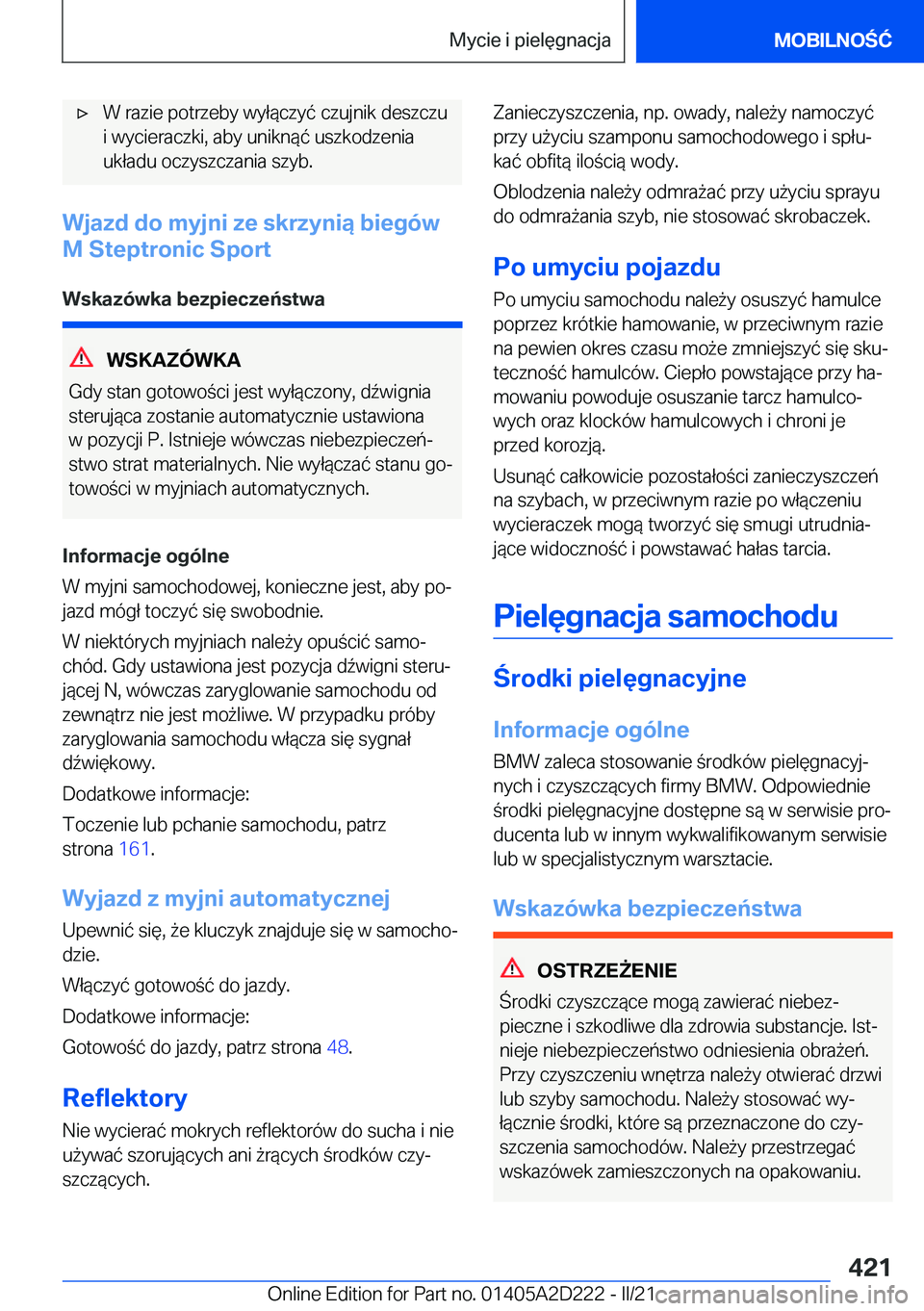 BMW X6 M 2021  Instrukcja obsługi (in Polish) 'x�W��r�a�z�i�e��p�o�t�r�z�e�b�y��w�y�ł�