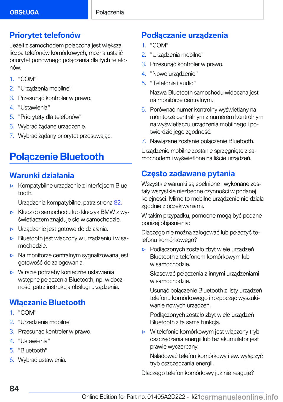BMW X6 M 2021  Instrukcja obsługi (in Polish) �P�r�i�o�r�y�t�e�t��t�e�l�e�f�o�n�