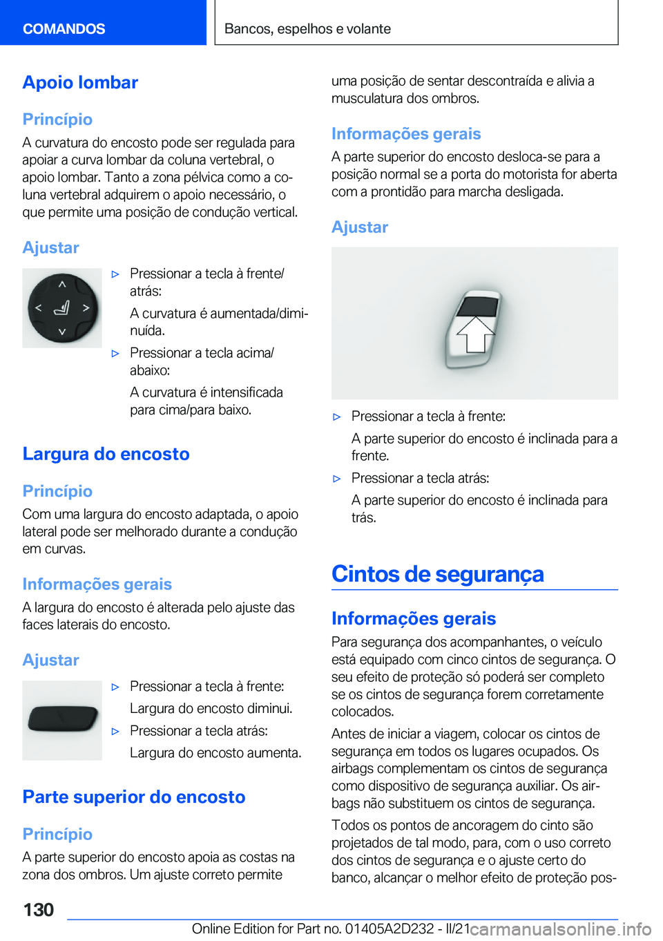 BMW X6 M 2021  Manual do condutor (in Portuguese) �A�p�o�i�o��l�o�m�b�a�r�P�r�i�n�c�