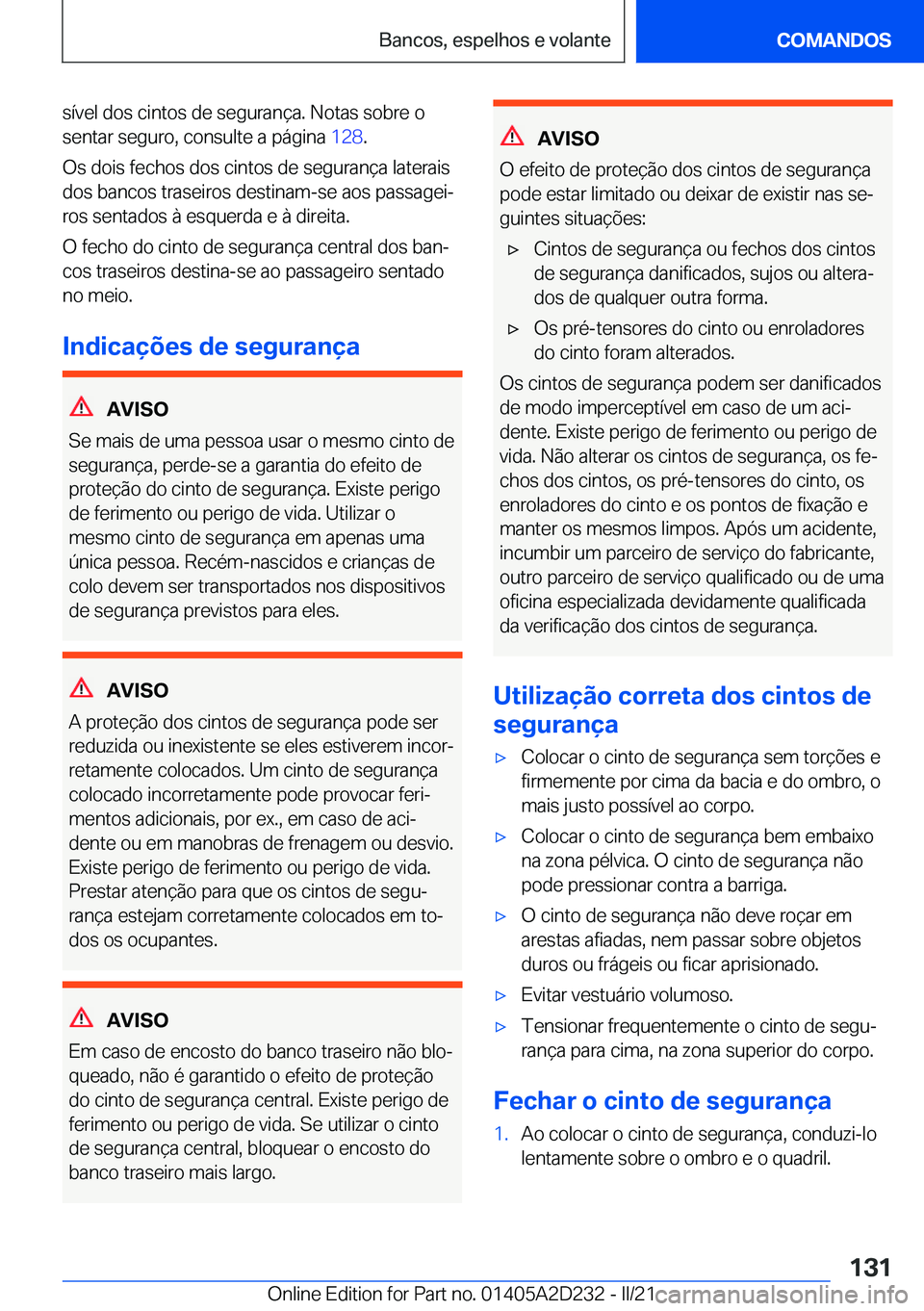 BMW X6 M 2021  Manual do condutor (in Portuguese) �s�