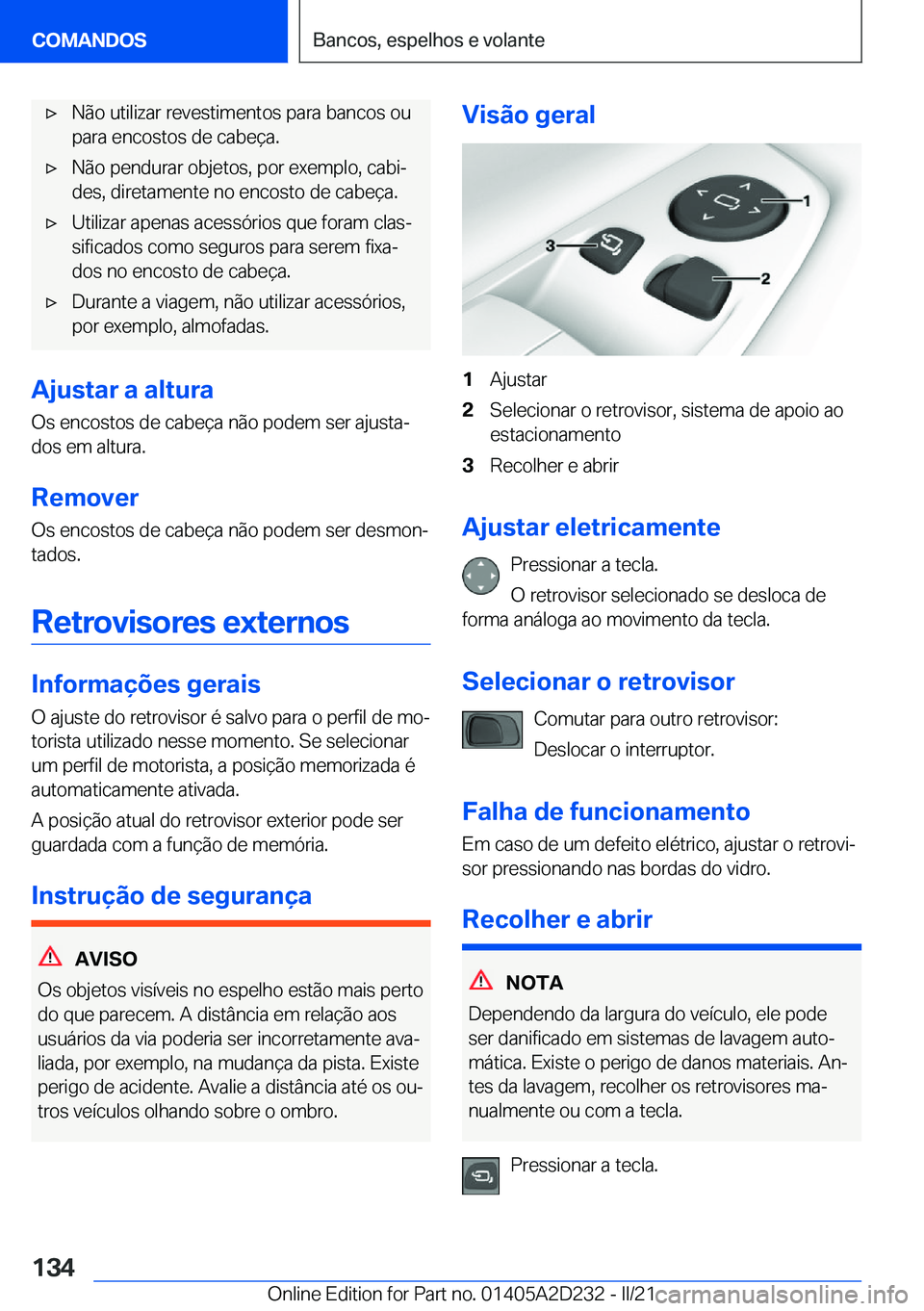 BMW X6 M 2021  Manual do condutor (in Portuguese) 'x�N�ã�o��u�t�i�l�i�z�a�r��r�e�v�e�s�t�i�m�e�n�t�o�s��p�a�r�a��b�a�n�c�o�s��o�u
�p�a�r�a��e�n�c�o�s�t�o�s��d�e��c�a�b�e�