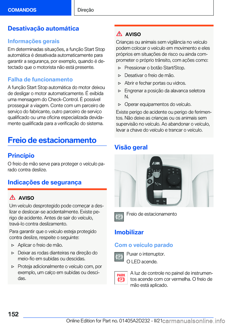 BMW X6 M 2021  Manual do condutor (in Portuguese) �D�e�s�a�t�i�v�a�