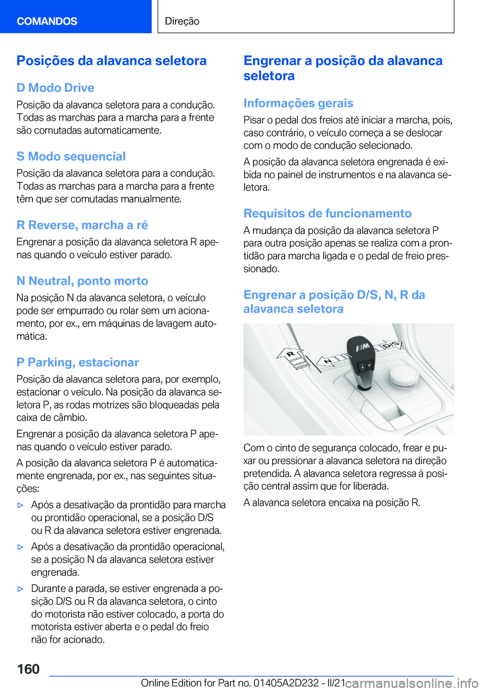 BMW X6 M 2021  Manual do condutor (in Portuguese) �P�o�s�i�