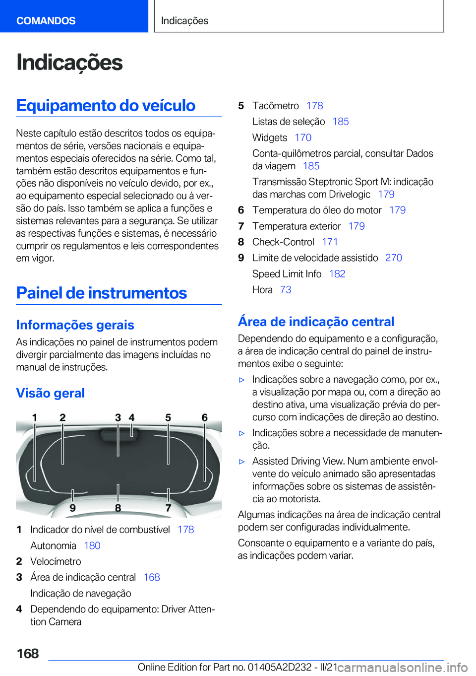 BMW X6 M 2021  Manual do condutor (in Portuguese) �I�n�d�i�c�a�