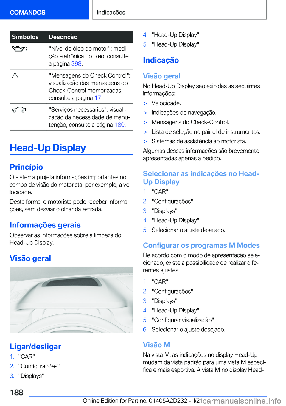 BMW X6 M 2021  Manual do condutor (in Portuguese) �S�