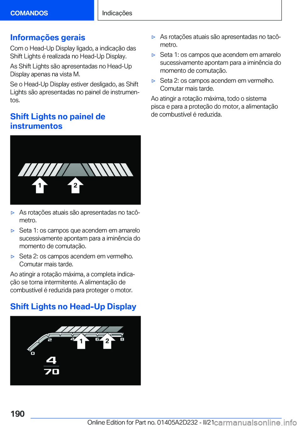 BMW X6 M 2021  Manual do condutor (in Portuguese) �I�n�f�o�r�m�a�
