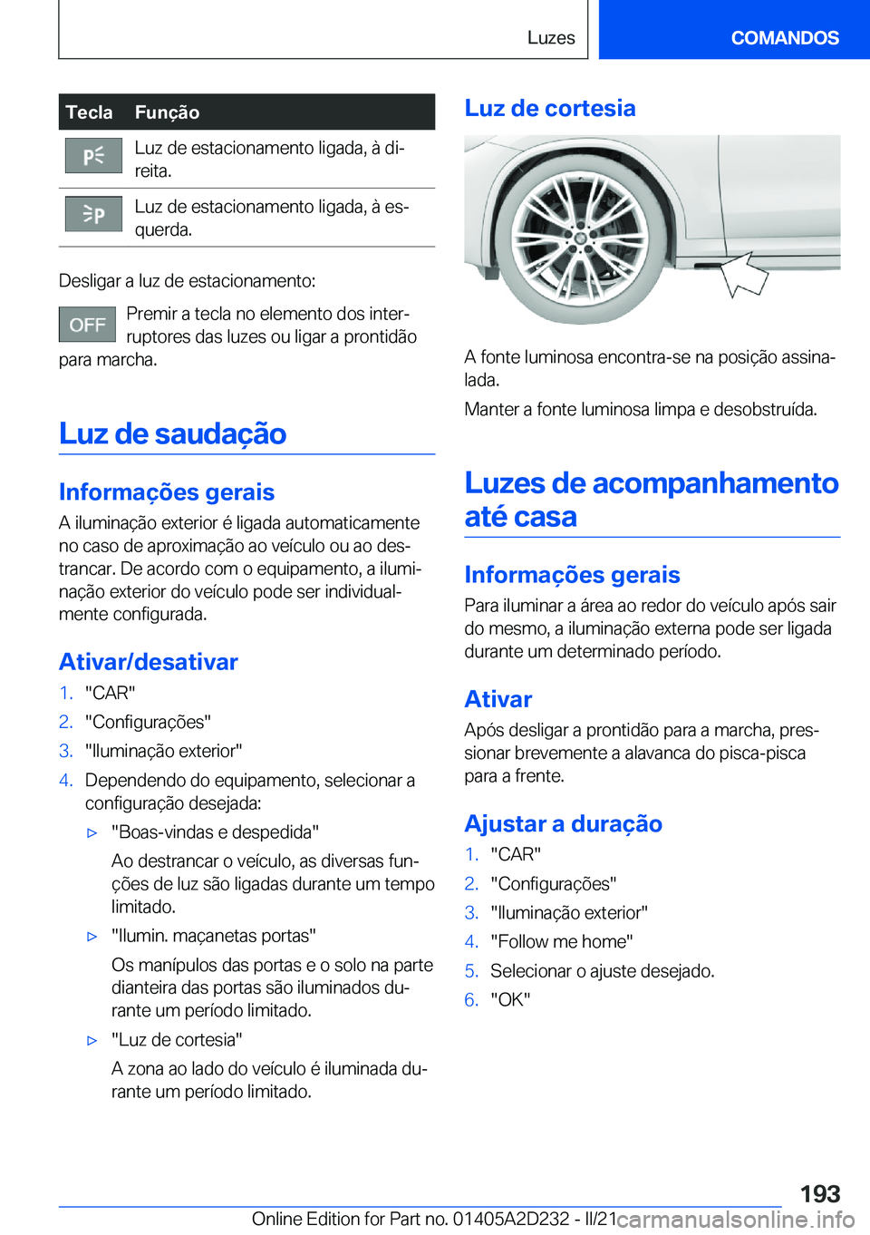 BMW X6 M 2021  Manual do condutor (in Portuguese) �T�e�c�l�a�F�u�n�