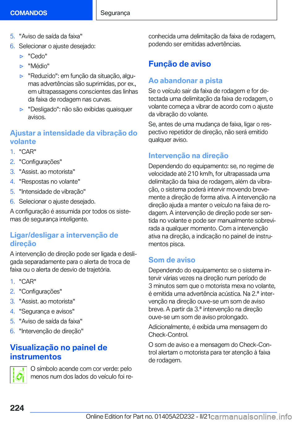 BMW X6 M 2021  Manual do condutor (in Portuguese) �5�.��A�v�i�s�o��d�e��s�a�